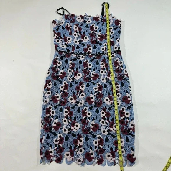 Adelyn Rae Harlow Lace Sheath Dress Blue And Wine - Picture 8 of 8